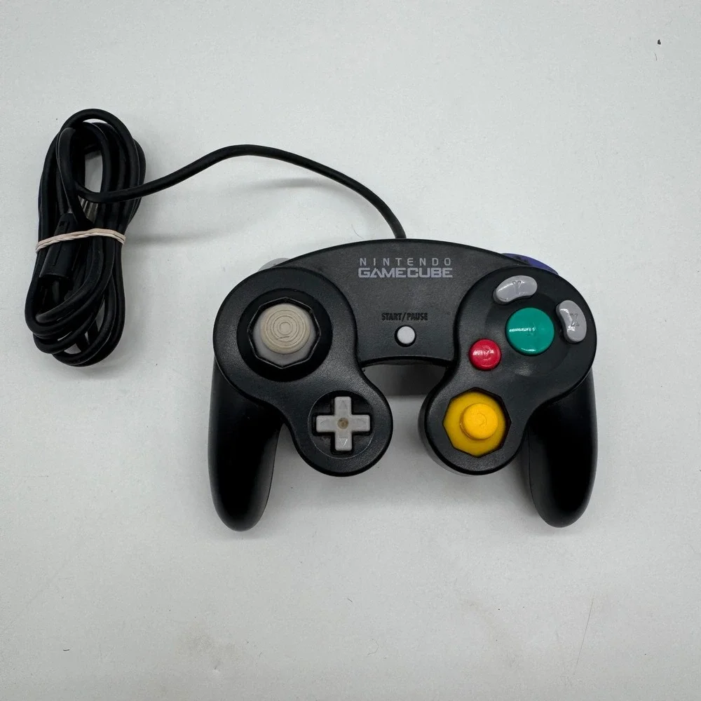 Nintendo GameCube Controller Jet Black Wired OEM Genuine DOL-003 Retro Gaming